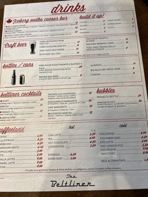 Menu photo 1 The Beltliner Calgary, AB Menu photo 1 The Beltliner Calgary, AB