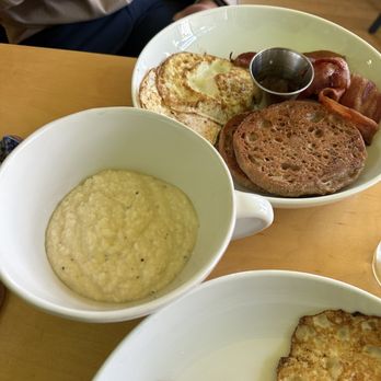 Songbird - Mckaskle Farm Cheddar Grits , Farmers Plate (eggs, muffin, meat) - Breakfast & Brunch Near Me - St. Louis, Missouri Songbird - Mckaskle Farm Cheddar Grits , Farmers Plate (eggs, muffin, meat) - Breakfast & Brunch Near Me - St. Louis, Missouri