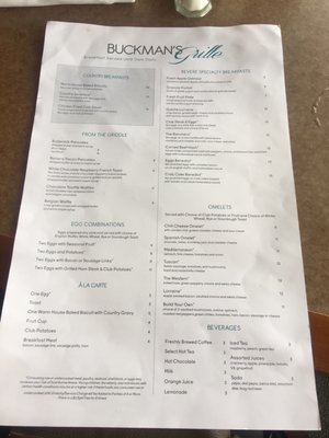 Menu photo 4 Buckman's Grille Henderson, NV