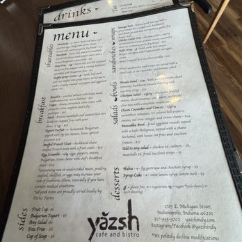 Yazsh - Menu - Mediterranean Near Me - Indianapolis, Indiana