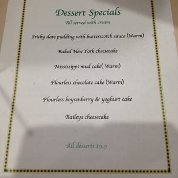 Anglesea Hotel - Dessert Menu - Hotels Near Me - Anglesea, VIC