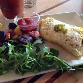 Root Down DIA - Split portion of Chorizo Omelette- yum! - New American Near Me - Denver, Colorado