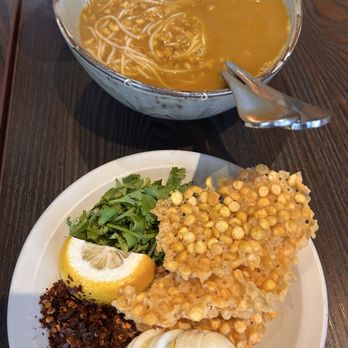 Burma Place - Samosas soup 2/5. I have never seen a chickpeas crunch before. - Burmese Near Me - San Diego, California