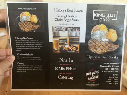 Menu photo 2 King Tut Grill Simpsonville, SC