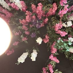 Vaqueros Over the Fire - Overhead floral arrangements were so cuteeee