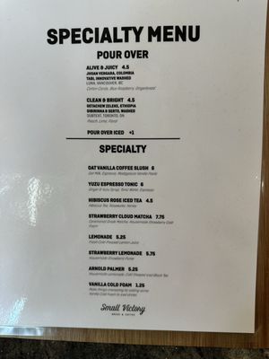 Menu photo 2 Small Victory Vancouver, BC