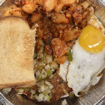 Jimmys On The Go - Salmon Cake Cake Home Fries Eggs - Seafood Near Me - Bronx, New York Jimmys On The Go - Salmon Cake Cake Home Fries Eggs - Seafood Near Me - Bronx, New York