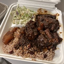 Simply Irie Caribbean Cuisine - Oxtail Stew with rice and peas