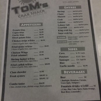 Tom's Crab Shack - Menu - Cajun/Creole Near Me - Concord, California Tom's Crab Shack - Menu - Cajun/Creole Near Me - Concord, California