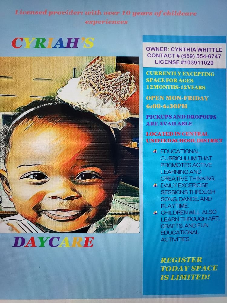 Cyriah's Daycare - childcare center in Fresno, CA