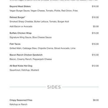 Retreat Pool & Cabanas - Menu - New American Near Me - El Cajon, California Retreat Pool & Cabanas - Menu - New American Near Me - El Cajon, California