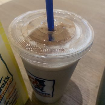 Wetzel's Pretzels - Horchata drink with cinnamon sprinkled on top - Pretzels Near Me - Santa Clara, California