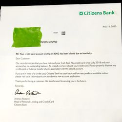 Citizens Bank - Letter