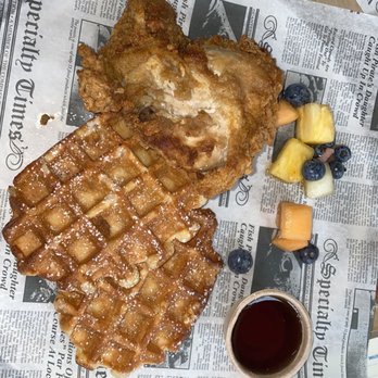Hartman's Distilling - Belgian waffles with fried chicken - Cocktail Bars Near Me - Buffalo, New York