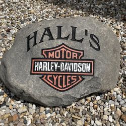 Hall's Harley-Davidson - Decorative rock.