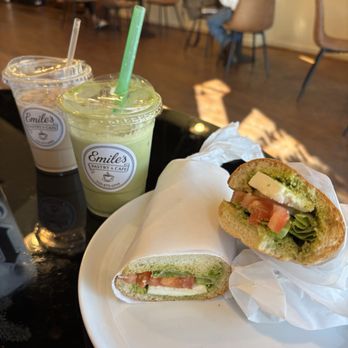 Emile’s Pastry & Cafe - Latte, matcha latte, tomato mozzarella sandwich - Bakeries Near Me - Los Angeles, California