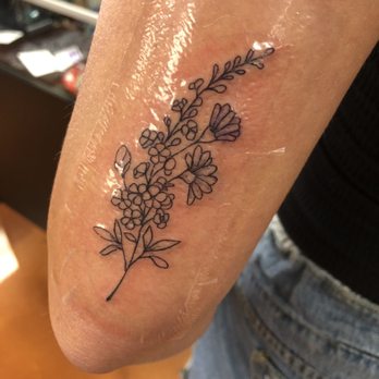 Ink Bomb - We told him we wanted a larkspur and daisy tattoo and he drew this up - Tattoo Near Me - Mesa, Arizona Ink Bomb - We told him we wanted a larkspur and daisy tattoo and he drew this up - Tattoo Near Me - Mesa, Arizona