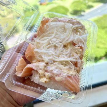 Sushi Bay - Garlic Salmon Nigiri - Sushi Bars Near Me - Kapolei, Hawaii Sushi Bay - Garlic Salmon Nigiri - Sushi Bars Near Me - Kapolei, Hawaii