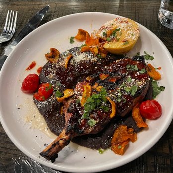 Free Range Kitchen - Chili Honey Pork Chop - New American Near Me - Basalt, Colorado Free Range Kitchen - Chili Honey Pork Chop - New American Near Me - Basalt, Colorado