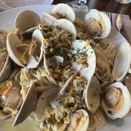 Linguine with Clams in white wine butter sauce Linguine with Clams in white wine butter sauce