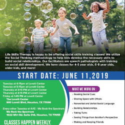 Life Skills Therapy - 2019 Summer Social Skills Classes!