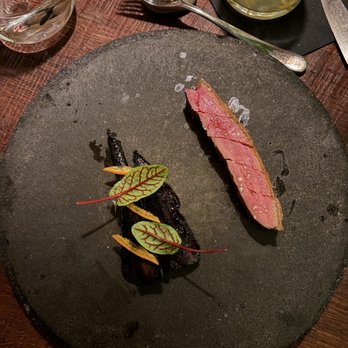 Meteora - 14-DAY DRY AGED WHITE PEKIN DUCK purple carrot, burnt maple, heirloom sesame cream  *cooked medium well, but normally cooked medium. - New American Near Me - Los Angeles, California