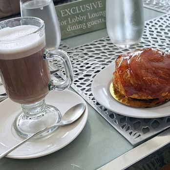 Acacia Hotel - Hot chocolate and caramel cream puff @Acacia Hotel lobby cafe - Hotels Near Me - Muntinlupa, NCR
