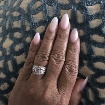 Lovely Nails - Acrylic nails (almond shape) with gel polish - Nail Salons Near Me - Durham, North Carolina
