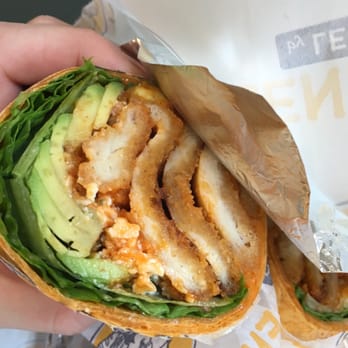 Lenwich - Buffalo chicken wrap with avacado and crispy onions added. - Salad Near Me - New York, New York