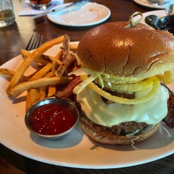Burtons Grill & Bar - Maxx Burger with bacon. - New American Near Me - Mount Pleasant, South Carolina Burtons Grill & Bar - Maxx Burger with bacon. - New American Near Me - Mount Pleasant, South Carolina