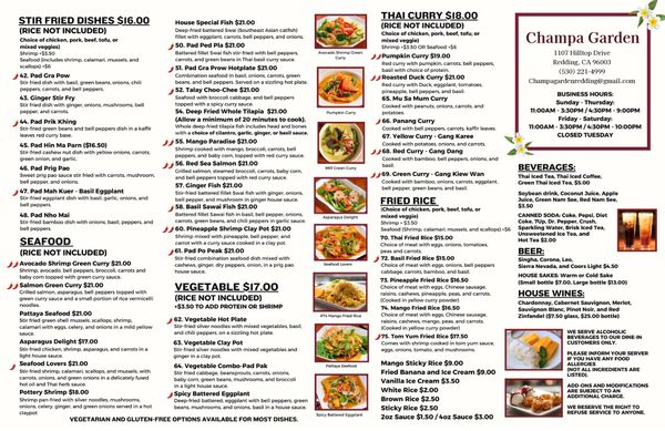 Menu photo 7 Champa Garden Redding, CA