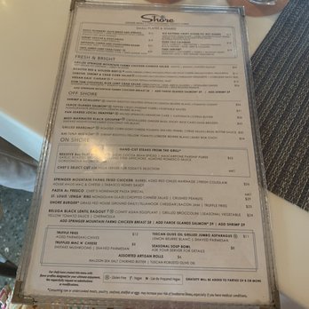Shore - Menu - New American Near Me - Longboat Key, Florida