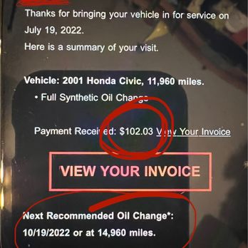Valvoline Instant Oil Change - Price and evidence they want us to go back in 3 months... nope - Oil Change Stations Near Me - Norco, California Valvoline Instant Oil Change - Price and evidence they want us to go back in 3 months... nope - Oil Change Stations Near Me - Norco, California