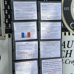 Monique's Crepes - Menu board 8/2/25