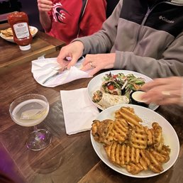 Waffle fries Haddock wrap