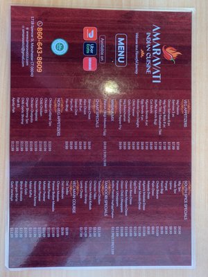 Menu photo 7 Amaravati Indian Cuisine Manchester, CT
