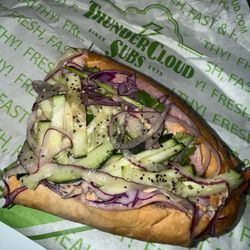 Thundercloud Subs - Aerial view of the deli bahn mi