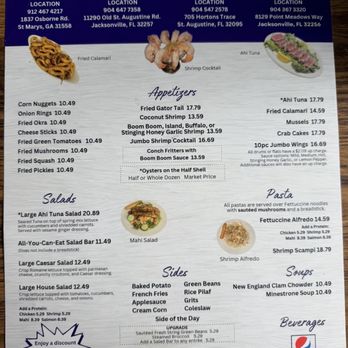 St Marys Seafood & More - Menu - Seafood Near Me - St. Augustine, Florida St Marys Seafood & More - Menu - Seafood Near Me - St. Augustine, Florida