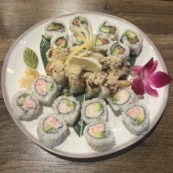 Nobori Sushi - California Roll, Salmon Avocado Roll, & Crunch Muffy Roll