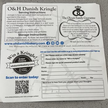 O&H Danish Bakery - Serving Instructions - Bakeries Near Me - Racine, Wisconsin