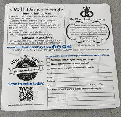 Menu photo 4 O&H Danish Bakery Racine, WI