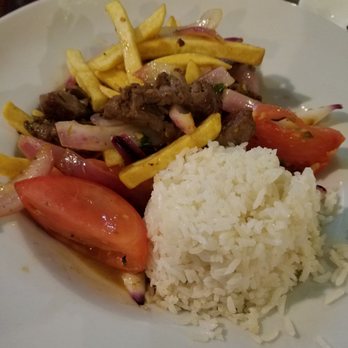 Chalan on the Beach - Lomo Saltido. Steak and fries and onion! Medium rare! - Latin American Near Me - Miami Beach, Florida Chalan on the Beach - Lomo Saltido. Steak and fries and onion! Medium rare! - Latin American Near Me - Miami Beach, Florida