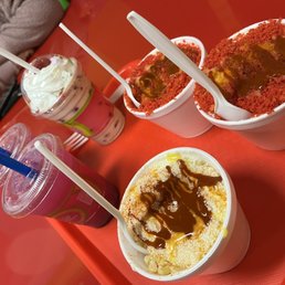 Elote, Dragon fruit refresher (SO good), Fresca con crema