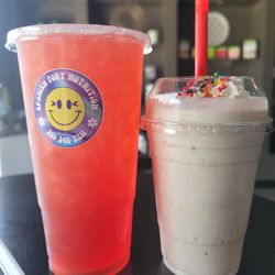 Spanish Fort Nutrition - Watermelon Jolly Rancher Tea and Funfetti Protein Shake