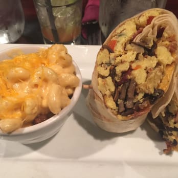 The Yard - Breakfast burrito with Mac and cheese! Add a side of the sirracha mayo! - New American Near Me - Pittsburgh, Pennsylvania The Yard - Breakfast burrito with Mac and cheese! Add a side of the sirracha mayo! - New American Near Me - Pittsburgh, Pennsylvania