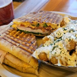I ended up going twice. First day I had the Jack the Riper panini w/garlic aioli tater tots. Triple jam cider I ended up going twice. First day I had the Jack the Riper panini w/garlic aioli tater tots. Triple jam cider