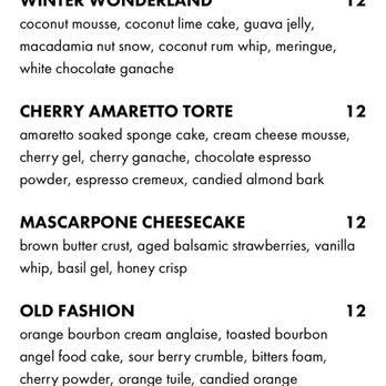 Watertable - Dessert menu - New American Near Me - Huntington Beach, California