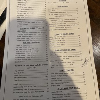 Bob Chinn's Crab House - Dinner Menu 7-15-2024 - Seafood Near Me - Wheeling, Illinois