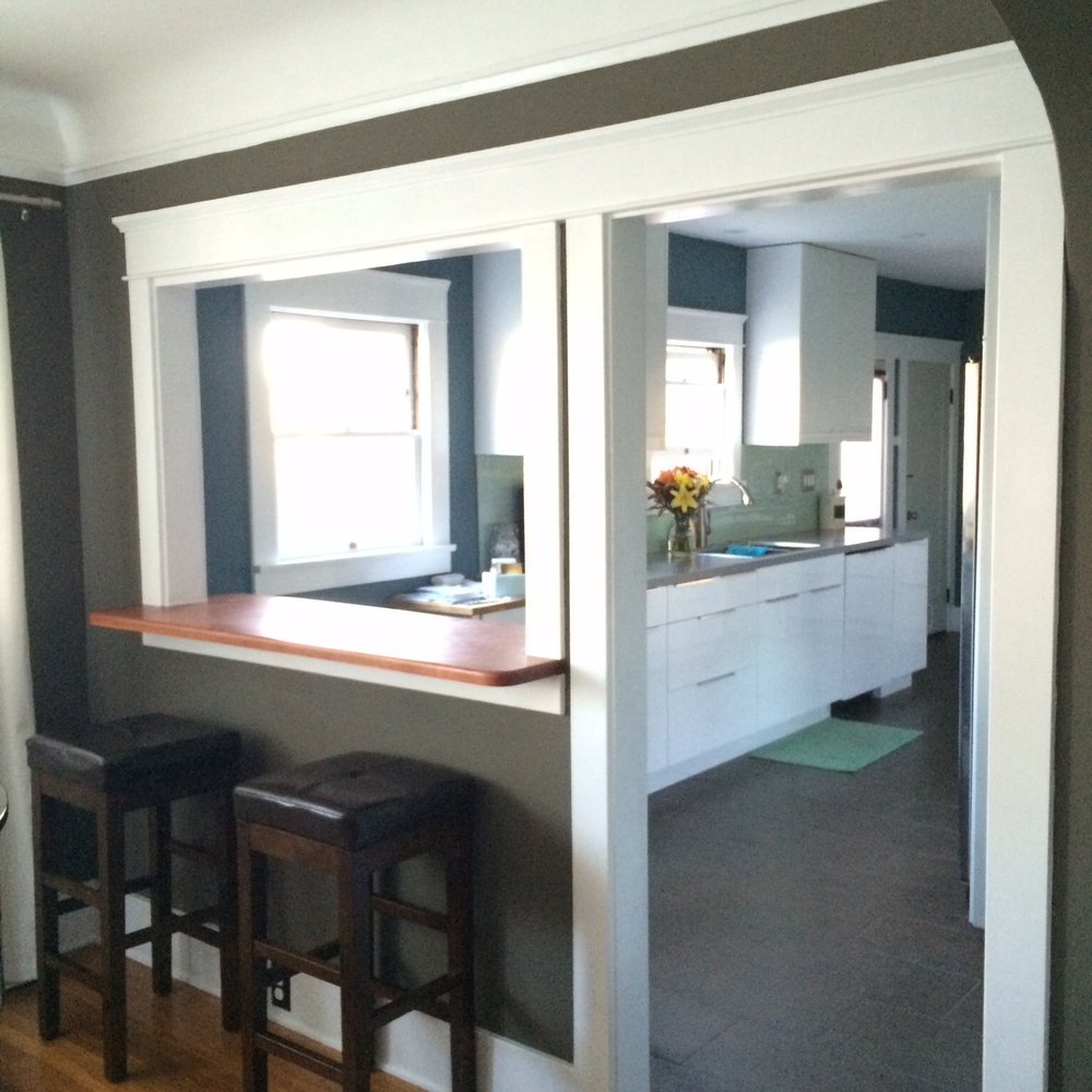 Johnny O'Brien - Previous solid wall that Johnny cut out for a bar, made the bar counter, and recreated the moulding. - General Contractors Near Me Johnny O'Brien - Previous solid wall that Johnny cut out for a bar, made the bar counter, and recreated the moulding. - General Contractors Near Me