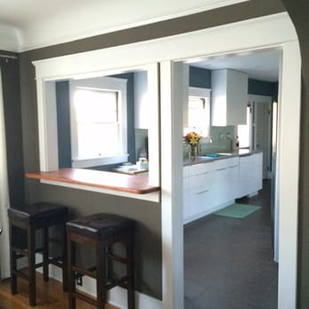 Johnny O'Brien - Previous solid wall that Johnny cut out for a bar, made the bar counter, and recreated the moulding. - General Contractors Near Me Johnny O'Brien - Previous solid wall that Johnny cut out for a bar, made the bar counter, and recreated the moulding. - General Contractors Near Me